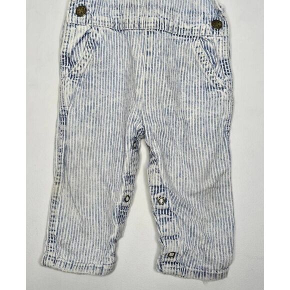 Vintage OshKosh Overalls Size 18 Months Stripes Vestbak Denim - Picture 3 of 8